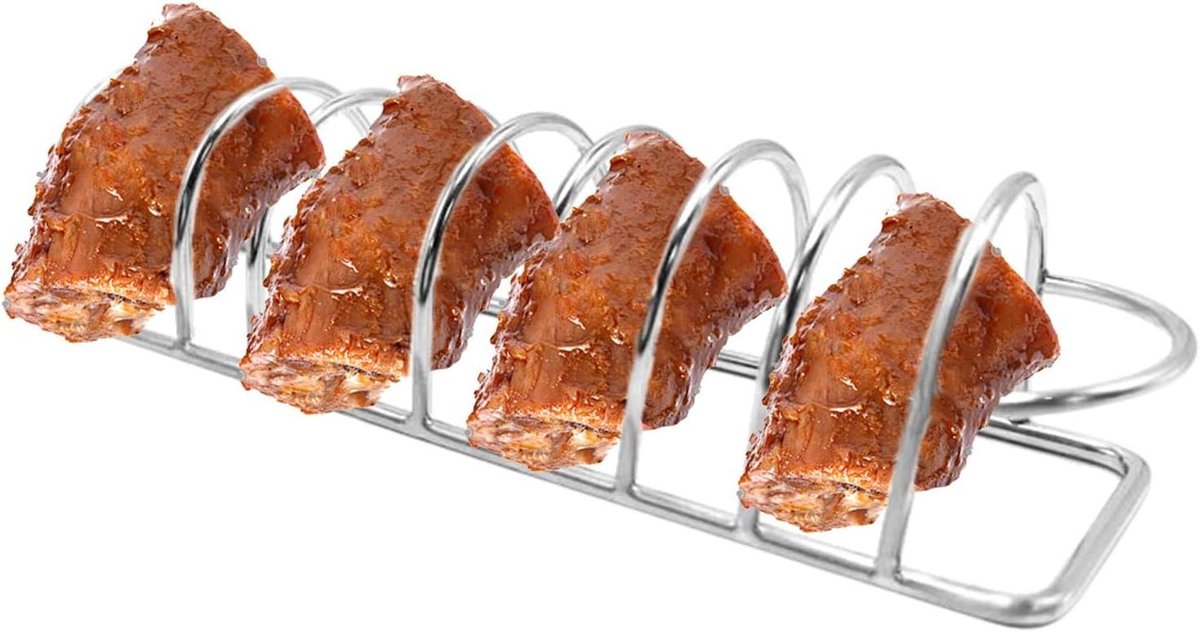 Ribbelrek - Grillrek RVS - Buiten koken - Vaatwasmachinebestendig - 22 x 6 x 5 cm - Zilver