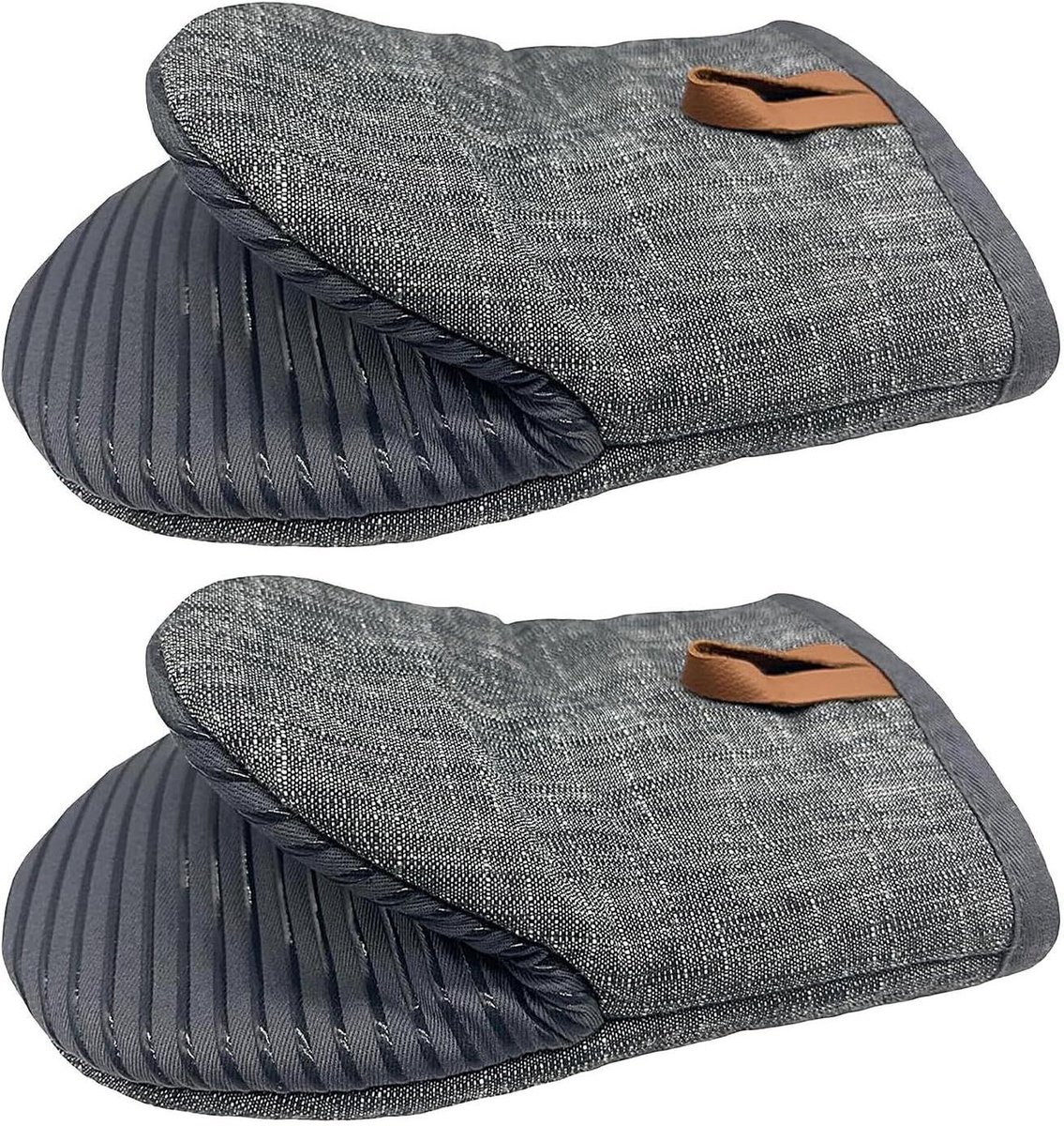 Kleine ovenwanten - Bakhandschoenen set - Veilig koken - Antislip siliconen - 24 x 15 cm - Grijs