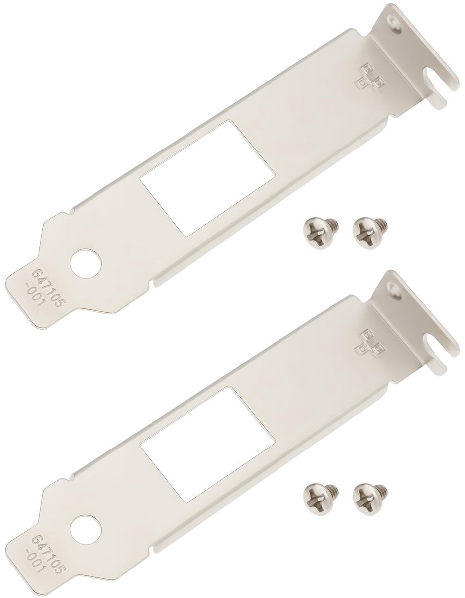 Dailygoods - Dailygoody - Half Height PCI Bracket - 2Pcs met Schroeven - Geschikt voor netwerkkaart - Inclusief bevestigingsmateriaal - PCI-compatibel - Computeron