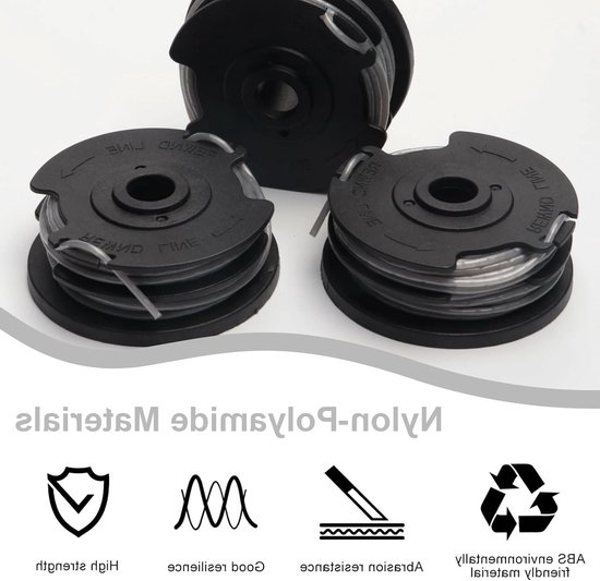 4 stuks reservedraadspoelen voor grastrimmer, nylondraad 1,6 mm x 5 m, vervangingsspoelen voor accu grastrimmers en tuinonderhoud — afbeelding 2