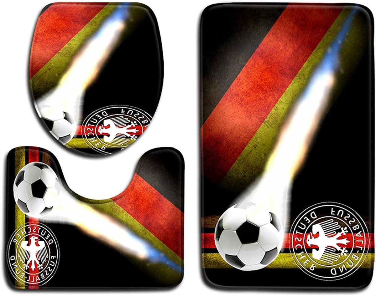 Badmat Set - Toilet Tapijt - Badkamer Decoratie - Antislip Onderkant - 3-delig - WK Print