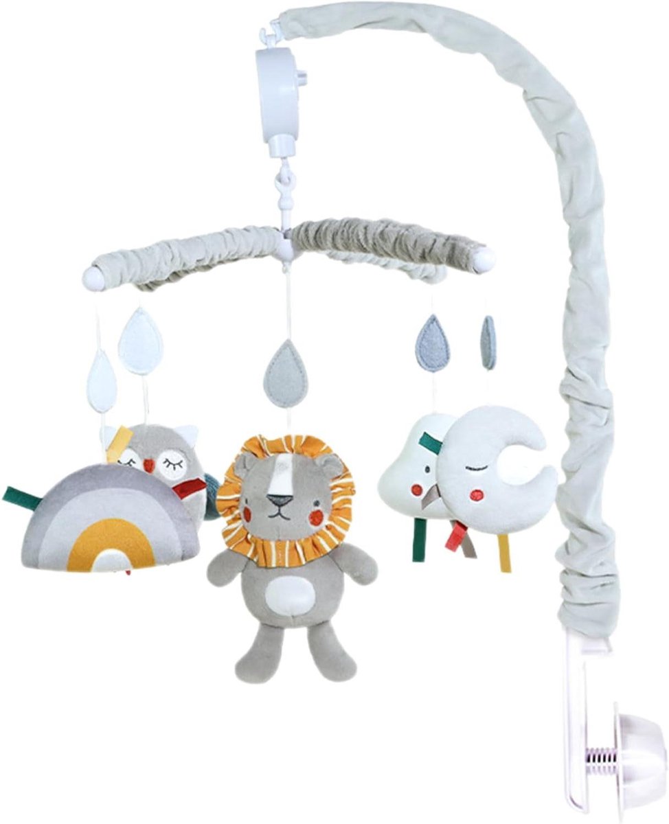 Crib Musical Mobile met pluche poppen - rustgevende roterende COT Mobile voor zuigelingen, kalmerende muziekspinneteelgoed | Decoratief bed dat 0-12 maanden hangt, gemakkelijk te monteren babyaccessoi