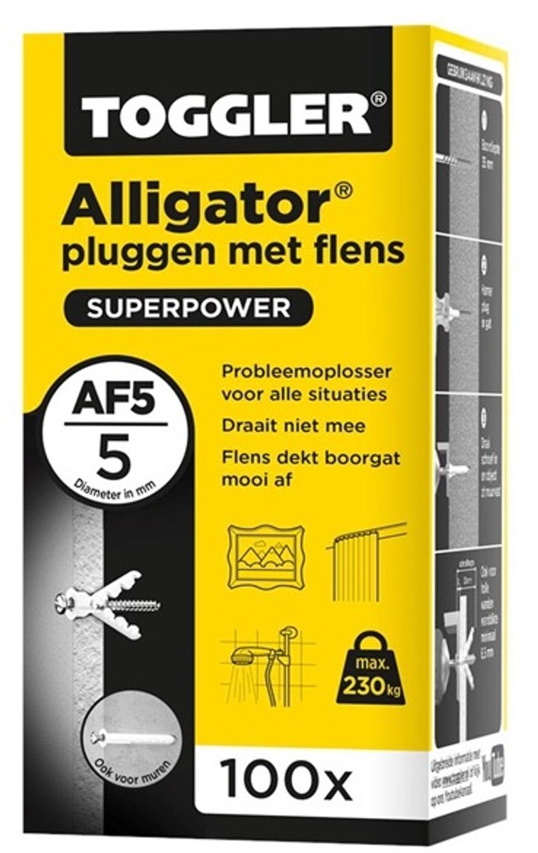 Toggler Alligatorplug Met Flens - 5 mm - 100 Stuks