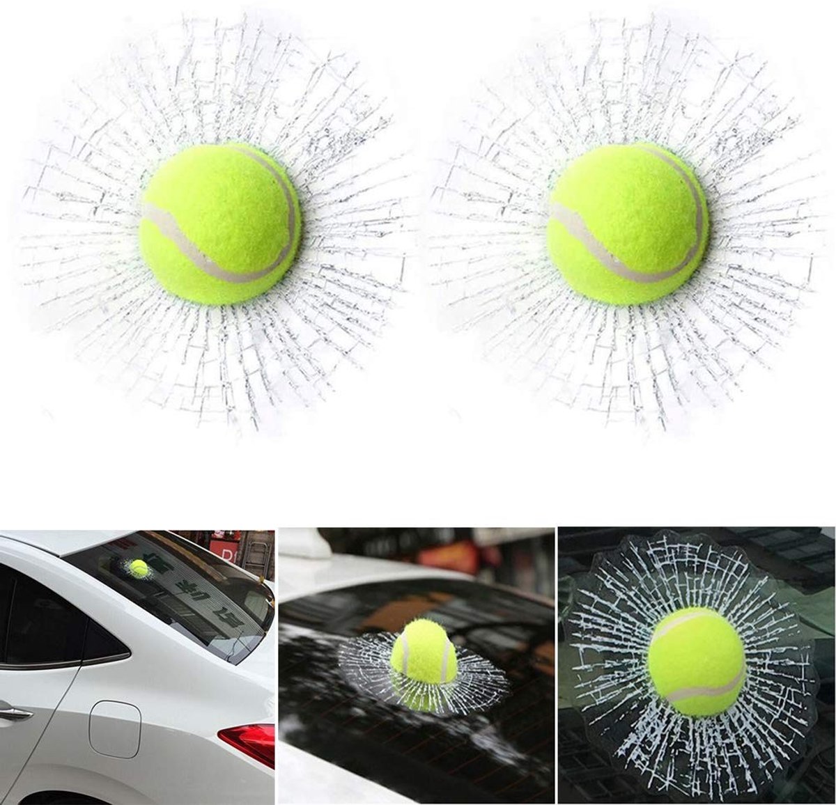 aladdien - 3D Glass Cracked Glass Sticker - Grappige Plakstickers - Eenvoudig aan te brengen - Waterdicht en zelfklevend - Voor auto en meer - Leuk ...