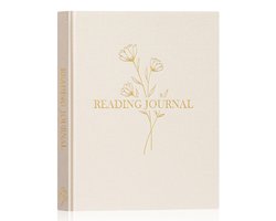 Allecto - Lezen - Lezen Journal - Hard Linen Cover - Beige - Boek Tracker - Perfect voor boekliefhebbers - 158 pagina's