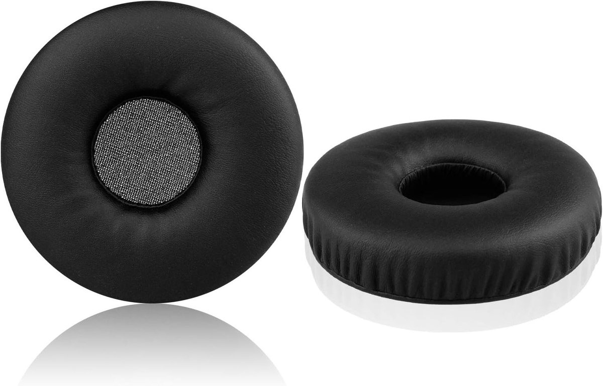 Vervangende Oorkussens van Geheugenfoam en Kunstleer voor Draadloze On-Ear Hoofdtelefoons met Extra Bass (Zwart)