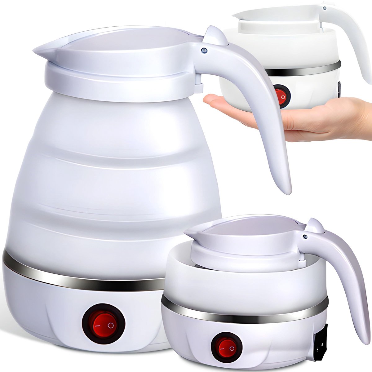 Retoo Vouwbare Waterkoker - 0.6L Silicone Camping Kettle - 750W Draagbare Theeketel