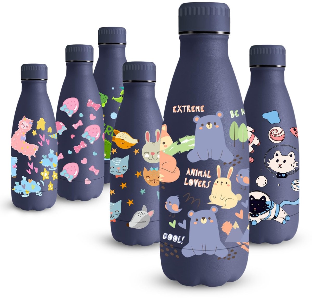 Allecto - Vikaster MilkyBottle - Thermosfles - BPA-vrij - Donkerblauwe beer - Perfect voor kinderen - Lekvrij - Geschikt voor school en outdoor