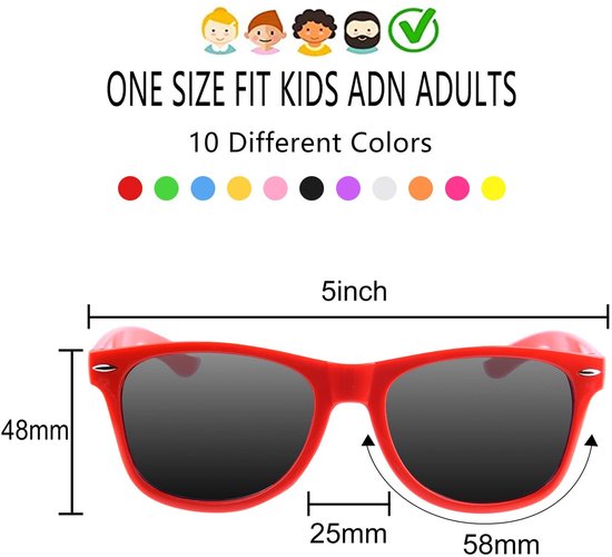 Allecto - Kids Zonnebrillen - Bulk Verpakking - 20 Stuks - Feestbenodigdheden - Perfect voor Strand en Zwembad - Voor Kinderen en Volwassenen van Merkloos — afbeelding 4