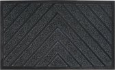 Eurocatch Tapis d’entrée intérieur antidérapant - Tapis absorbant taille L - 45 x 75 cm - Motif V - Noir