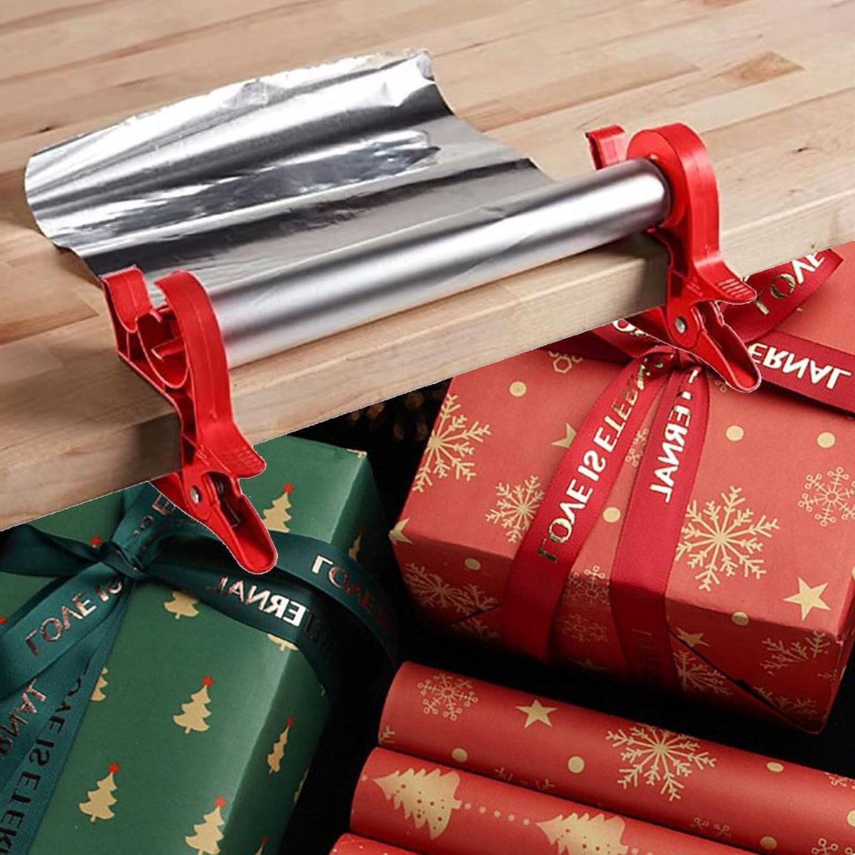Inpakpapier Snijder - Cadeaupapier Hulpmiddel - Snel Inpakken - Geïntegreerde Tapedispenser - 3 Inch Kern