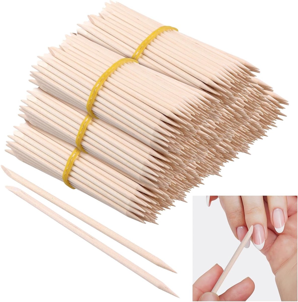 1500 Stuks Houten Sticks voor Manicure, Oranje Nagelriem Duwers van 11.5 cm, Ideaal voor Nagelverzorging en Schoonheid