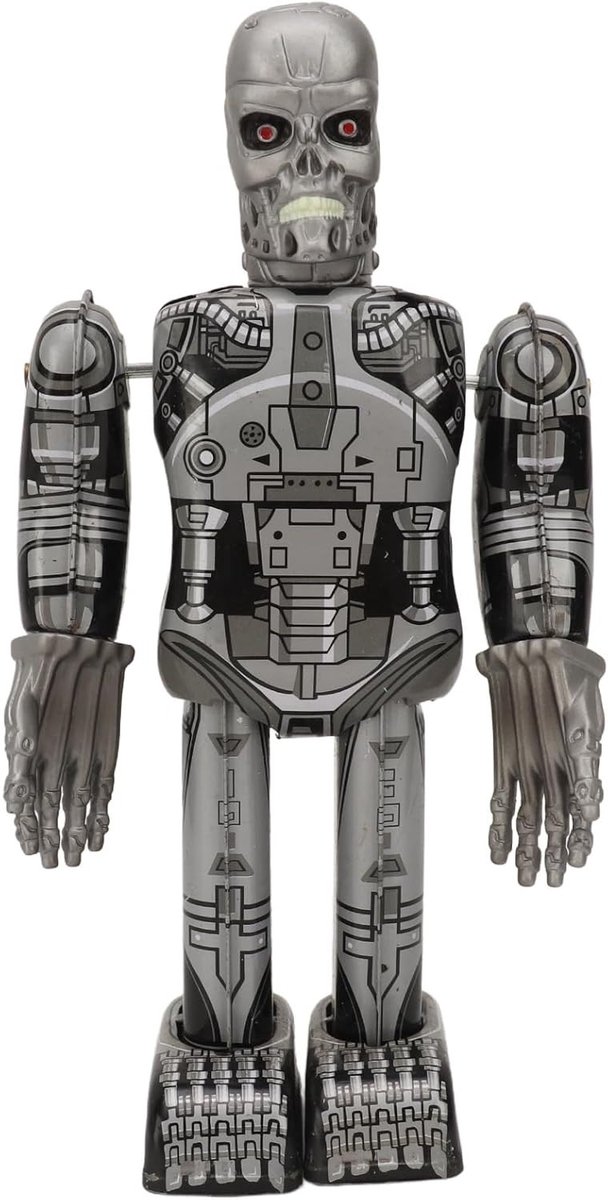 Vintage Skull Robot Speelgoed - Klokwerk Looprobot van Blik voor Verzamelingen en Decoratie, Perfect als Cadeau voor Volwassenen