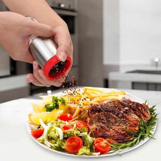 Chili Molen van RVS en Glas (170 ml) voor Grof Kruid en Droge Chili, Specerijenmolen met Aroma Beschermde Deksel en Robuuste Snijtechnologie van Merkloos — afbeelding 2