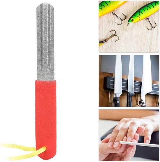 Dubbelzijdige Diamanten Vishaak Slijper met Handvat - 400/800 Korrel voor Efficiënt Slijpen van Vishaak, Perfect voor Sportvissers en Hobbyisten — afbeelding 3