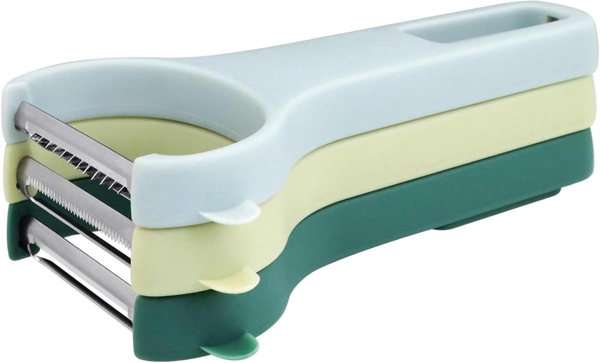 Set van 3 Groentenschillers voor de Keuken, Recht, Gezaagd en Julienne - Perfect voor Wortels, Komkommers en Aardappelen