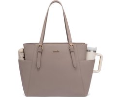 Grote Handtas voor Vrouwen van PU Leer - 17 Inch Laptop Bag, Waterfles Tas, Stijlvolle Schoudertas voor Werk, College en Reizen