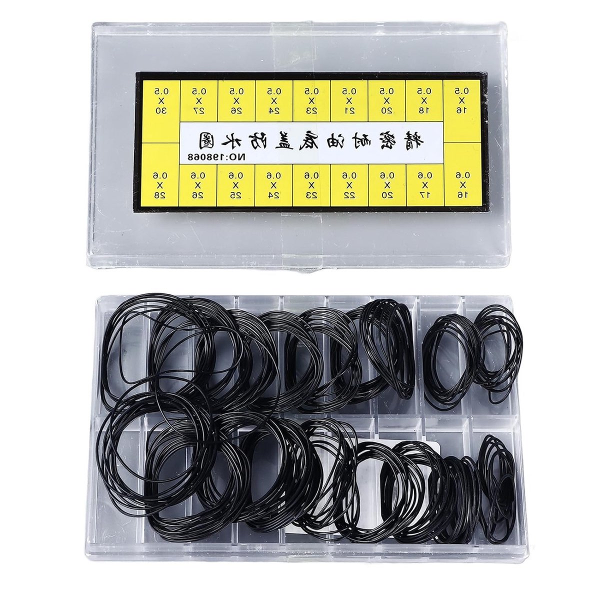 Complete Set van 180 O-Ringen voor Horloge Achterdeksel - Rubberafdichtingen voor Horlogeherstel, 0.5mm en 0.6mm, 10 Stuks per Maat, Perfect voor Professionele Klussen