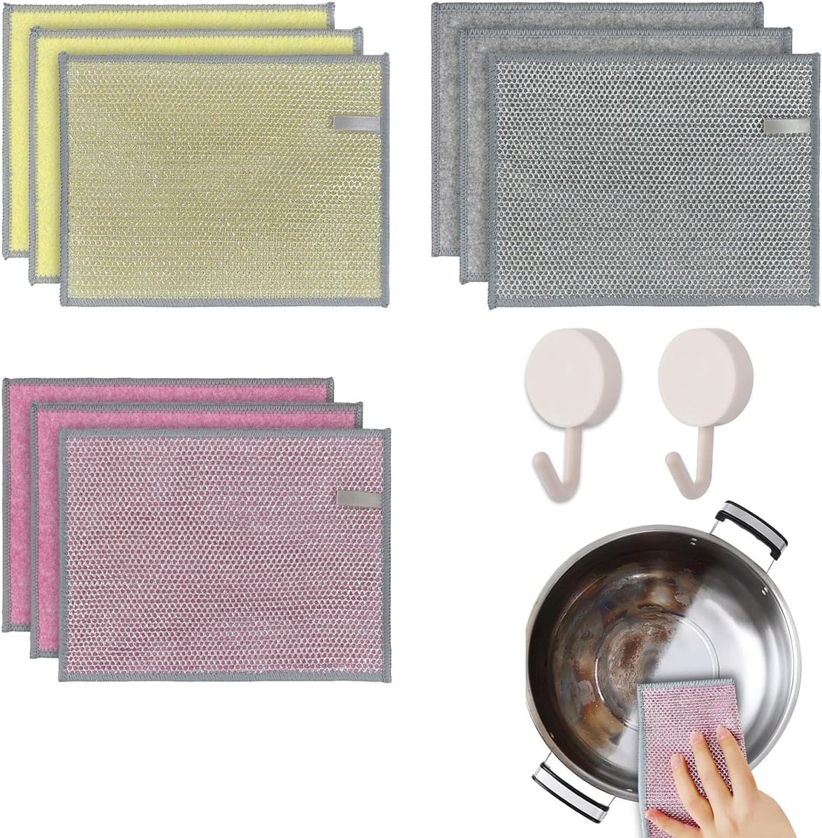 Multifunctionele Draad Keuken Doekjes – Effectieve Pannenreiniger, Polijstdoek, Herbruikbaar en Krasbestendig voor Elke Keuken