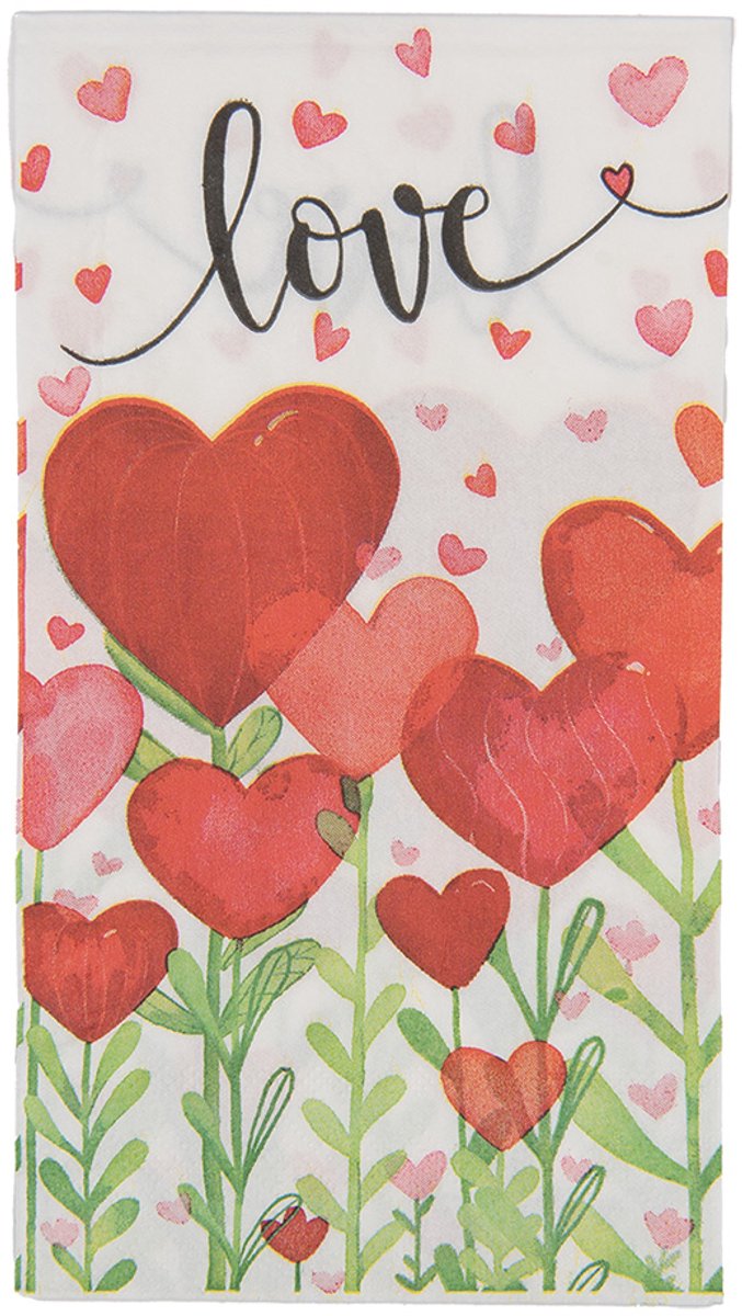 Clayre & Eef Servetten Papier Set van 20 33x40 cm Wit Papier