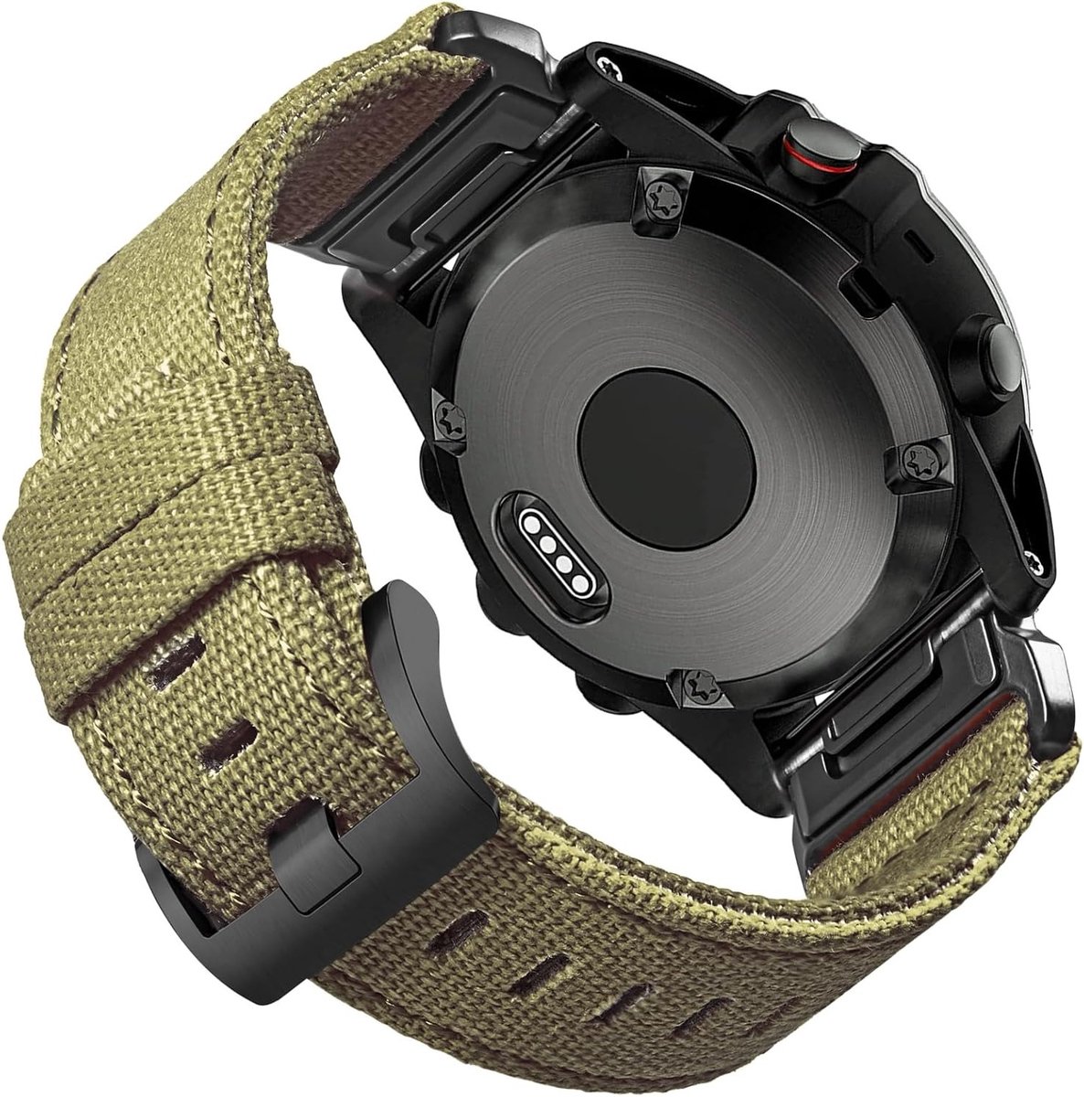Robuuste Canvas Sportband voor Fēnix, Forerunner en MARQ Horloges - Duurzame Vervangband voor Actieve Mannen met Verstelbare Lengte