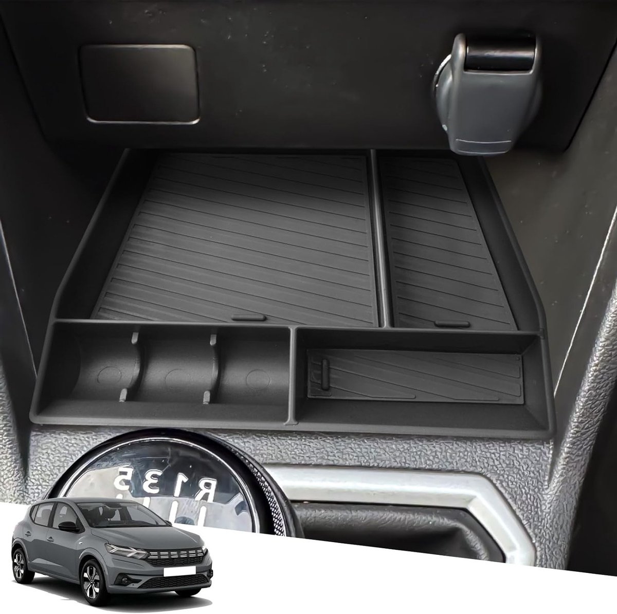 Center Console Organiser voor Dacia Sandero 3, Stepway 3 en Jogger 2022-2025 - Opbergbox voor Instrumentenpaneel en Handschoenenkastje, Perfecte Pasvorm en Functionaliteit