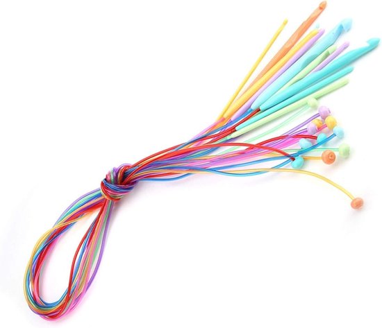 Set van 12 Lange Haaknaalden voor Tunisch Haken in Diverse Kleuren, Ideaal voor Beginners en Gevorderden, Inclusief Maten van 3.5mm tot 12mm, Perfecte Haakbenodigdheden en Breiaccessoires — afbeelding 5