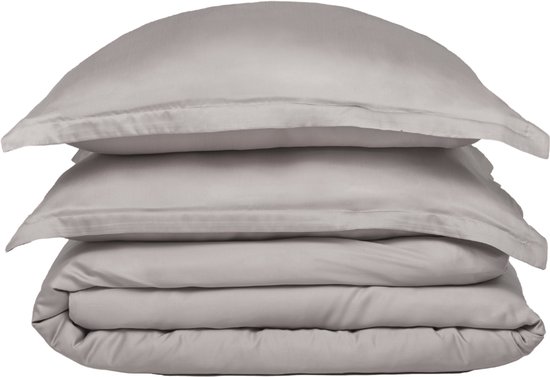 Coco & Cici - dekbedovertrek Tencel - double - 200 x 200 - taupe - literie douce, luxueuse et durable