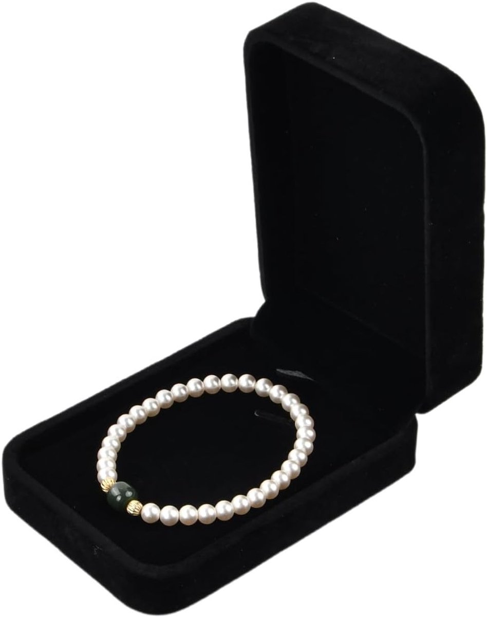 Sieraden geschenkdoos van fluweel, 7 x 10 x 4 cm, voor kettingen, armbanden en ringen, ideaal voor bruiloften, verjaardagen en Valentijnsdag
