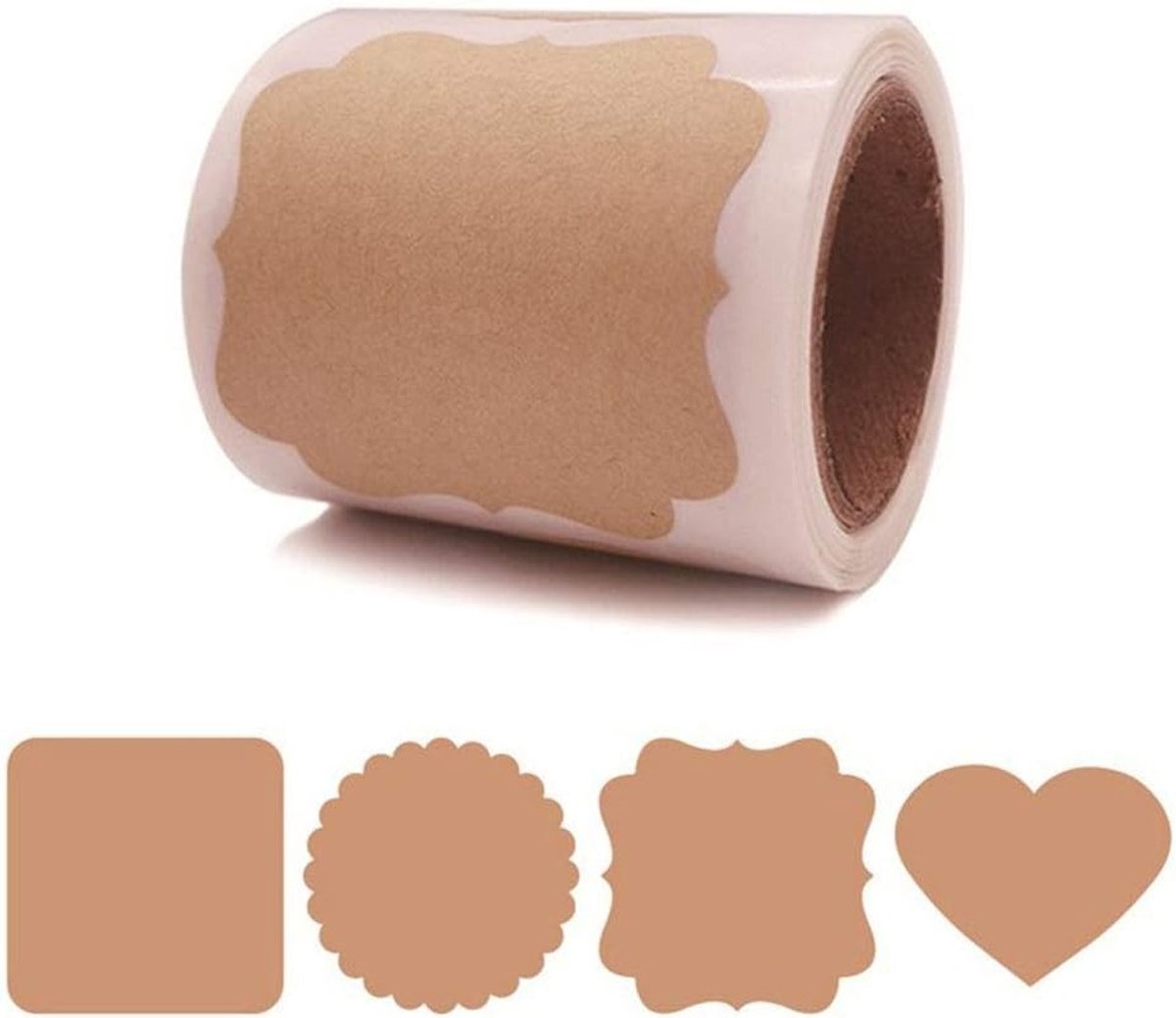 Kraft Papieren Labels Stickers voor Handgemaakte Bakproducten, Essentiële Olie Flessen, Mason Jars en Cadeau Decoratie - 100 Stuks voor Voeding, Jam en Wijn Crafting