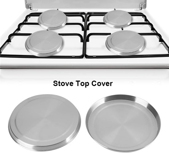 Stainless Steel Stove Top Covers - 4 Stuks voor Gasbranders - Verhoog de Werkruimte — afbeelding 5