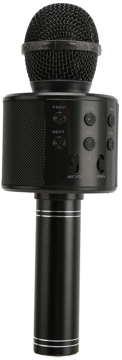 Allecto - Draadloze Bluetooth Microfoon - Karaoke Microfoon - 4-in-1 Met AUX en USB - Zwart - Geheugenkaart Ondersteuning - Geschikt voor Feestjes ...