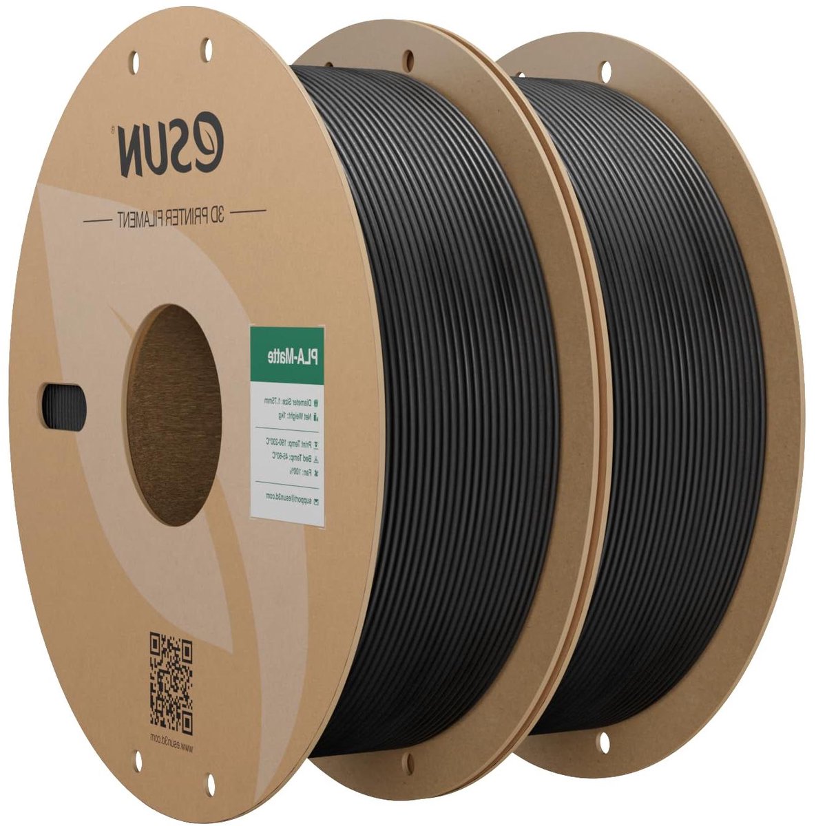 3D Printer Filament - Mat PLA - Creatief Ontwerpen - Verbeterde Hechting - 2kg - Zwart