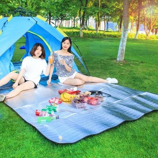Campingmat - Slaapmat Vloermat - Buitenactiviteiten Comfort - Dubbelzijdig Waterdicht - 150 x 200 cm - Zilver — afbeelding 2