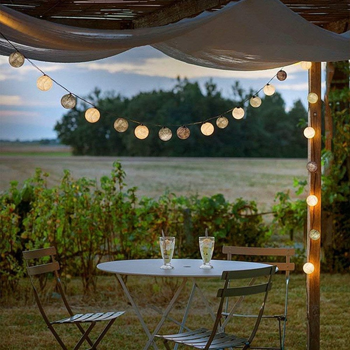 Decoratieve LED Lichtketting met Katoenen Bollen op Batterijen voor Sfeervolle Verlichting — cadeau in Wonen & Interieur - foto 8