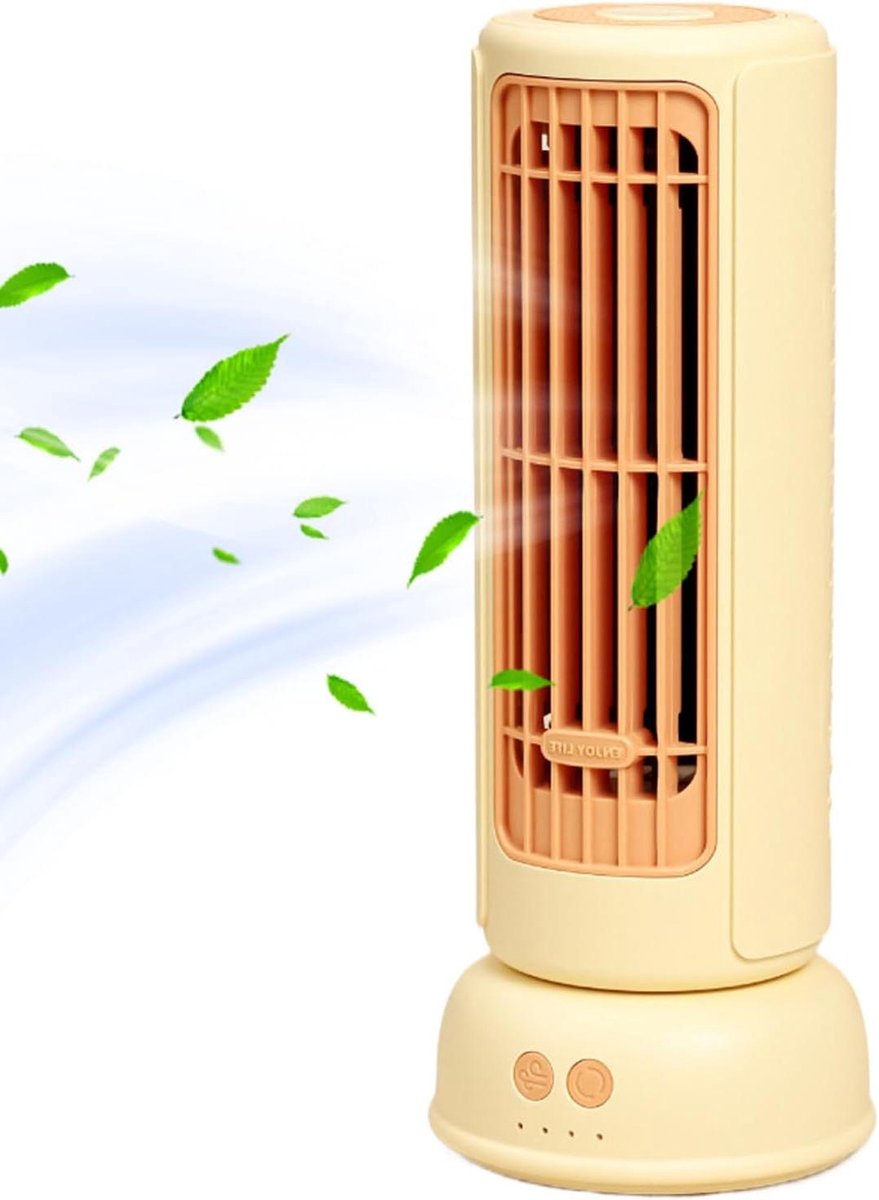 Oscillerende Ventilator - Toren Ventilator - Comfortabele Luchtstroom - Stille Werking - 263 cm Hoog - Geel