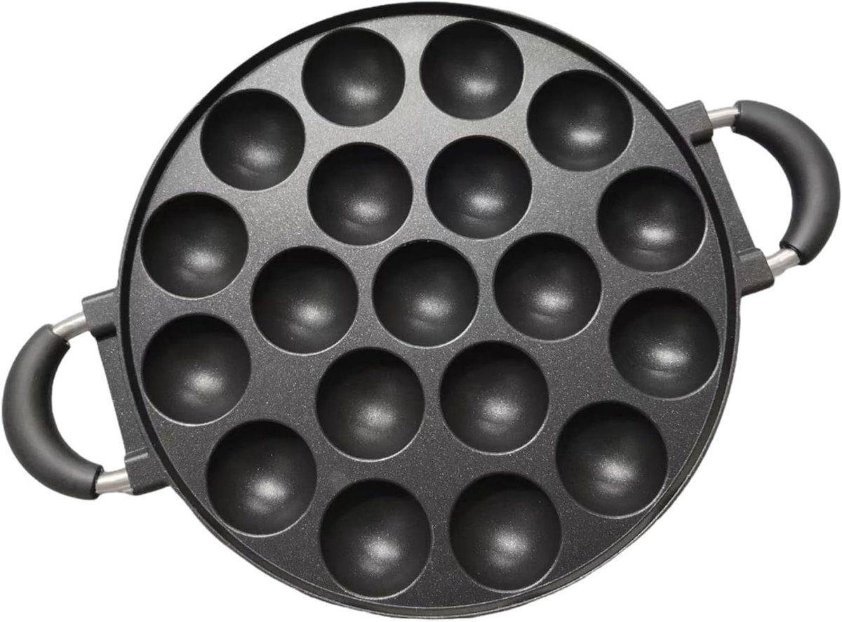 Mini Pannenkoekenpan - Eierkoekvorm - Ontbijt Maken - 19 Vormen - 40x28cm - Zwart