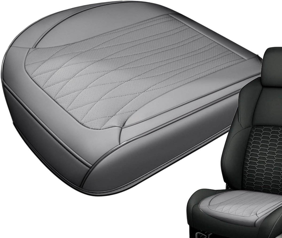 Autostoelkussen - Zitkussen - Comfortabel Rijden - Antislip Ontwerp - 53 x 52 cm - Grijs