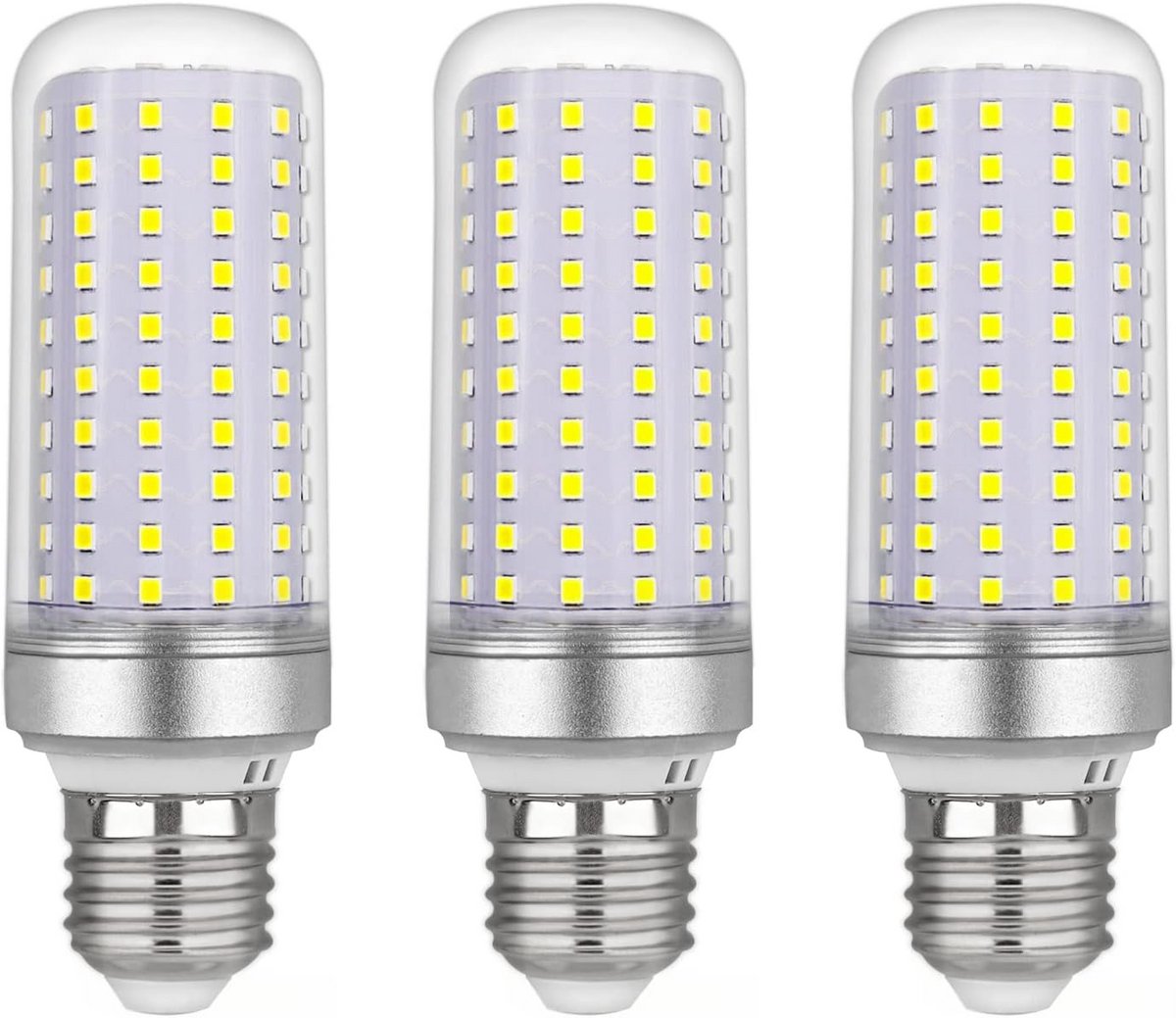 3x E27 LED Maïslamp 20W Koudwit (6000K) - 2200lm - Vervangt 200W Halogeen - Niet Dimbaar