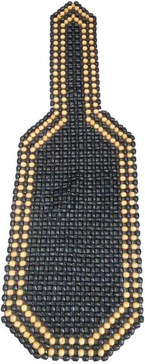 Stoelkussen Kralen - Houten Massage - Comfortabel Rijden - Universele Pasvorm - 129cm x 38.5cm - Zwart