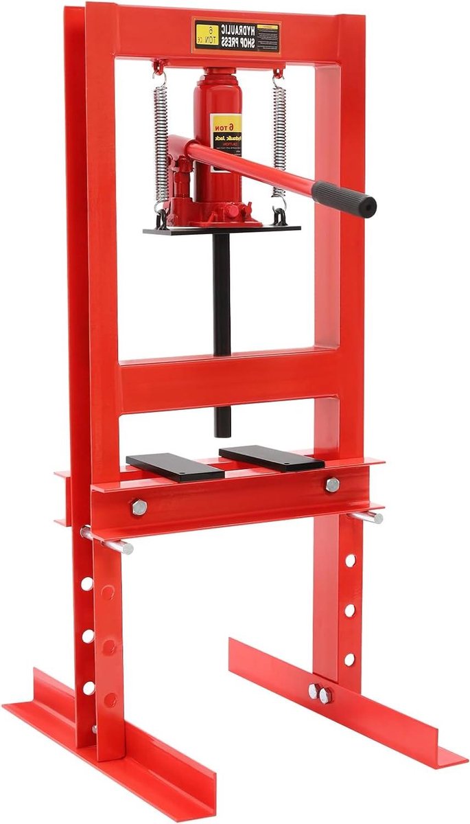Hydraulische pers - Werkplaatspers Handpers - Metaal bewerken - 6 Ton druk - 130 mm Hub - Rood