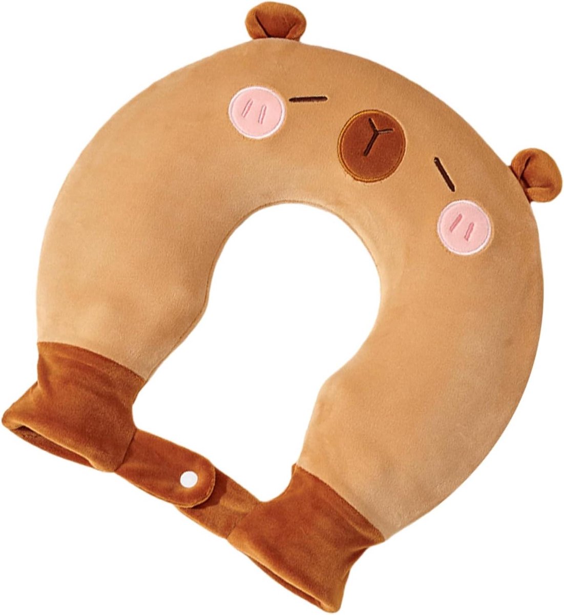 Warmwaterkruik Nek - Nekkussen Pluche - Spierontspanning Thuis - U-vormig Dierdesign - 345 x 345 cm - Capybara