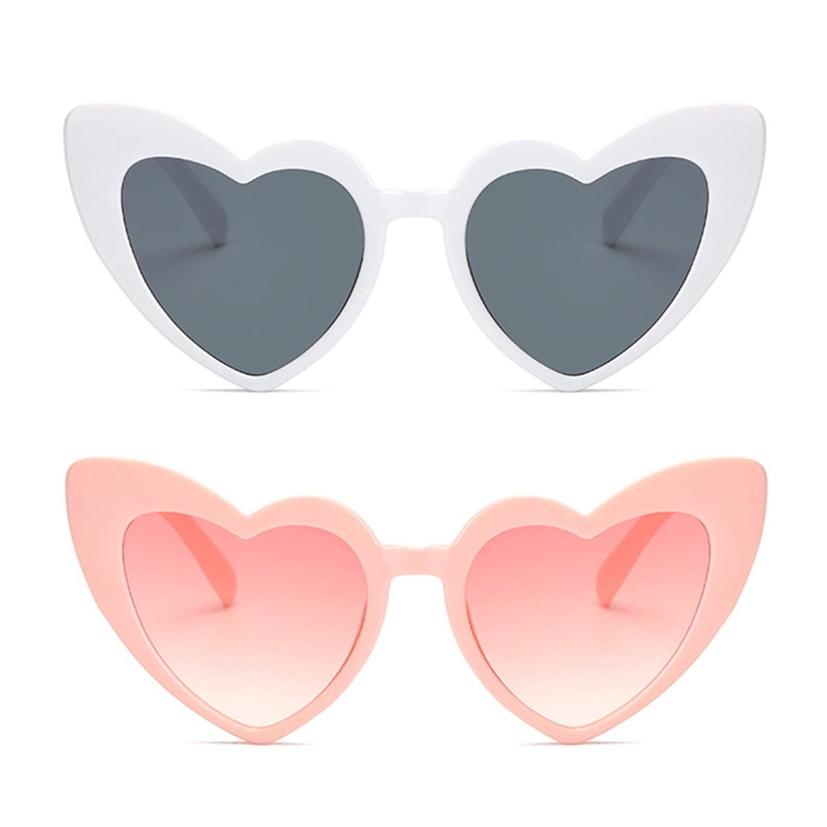 aladdien - Hartvormige zonnebril - Retro zonnebril - UV400 bescherming - 2 stuks - Zonnebril voor dames - Perfect voor buitenactiviteiten