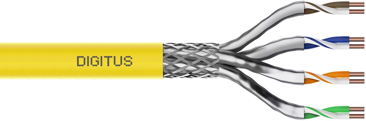Digitus DK-1743-A-VH-1 netwerkkabel 100 m Cat7a SF/UTP (S-FTP) Geel