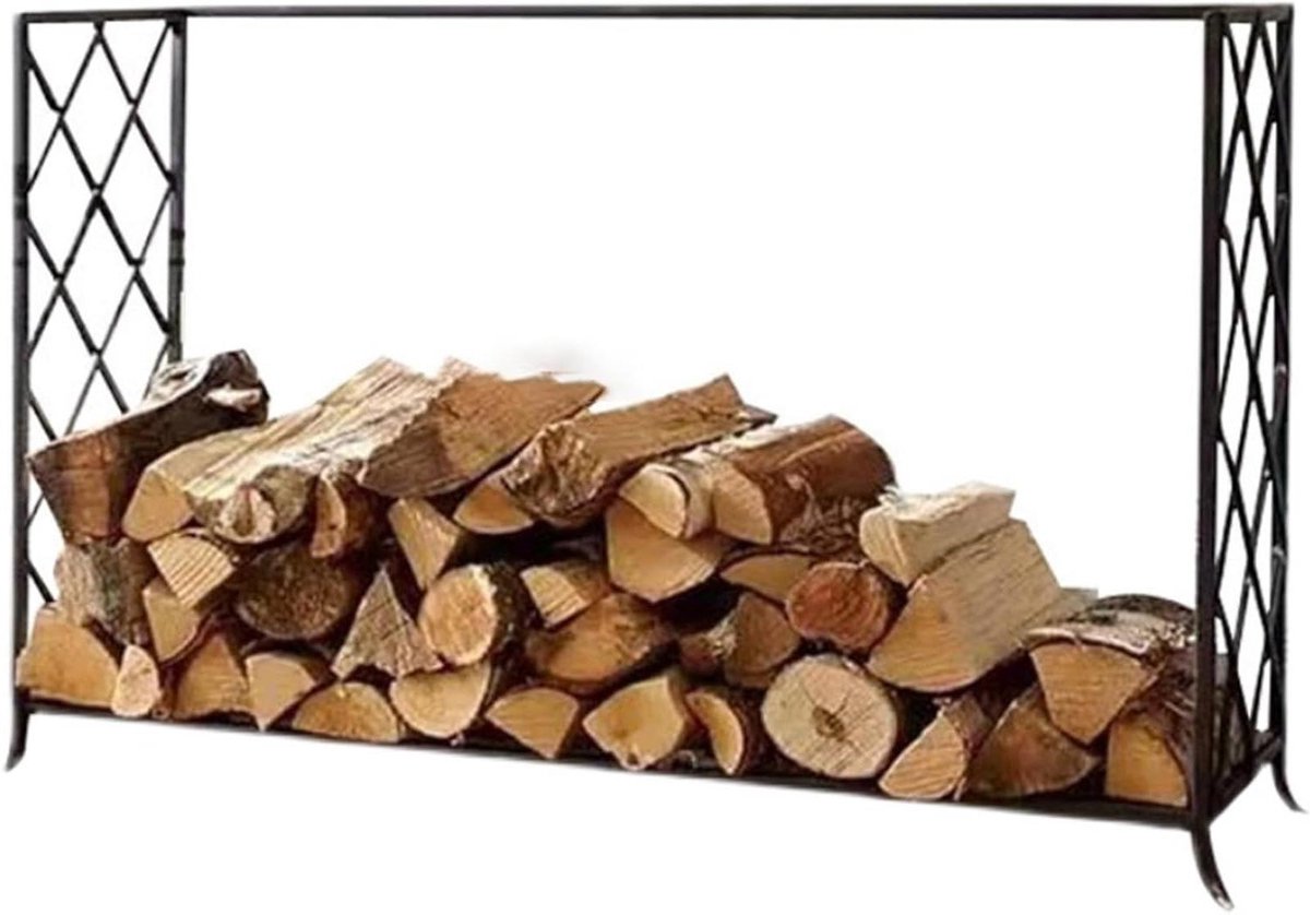 Brandhoutrek - Firewood Rack Metal Firewood Rack for Indoor and Outdoor 100 x 40 x 25 cm