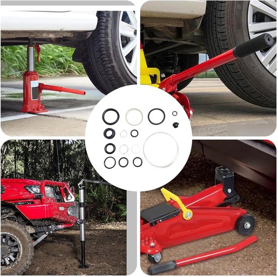 Vervangende kit - Reparatieset Hydrauliek - Auto reparatie - Drukbestendig rubber - 15 stuks - Zwart — afbeelding 3