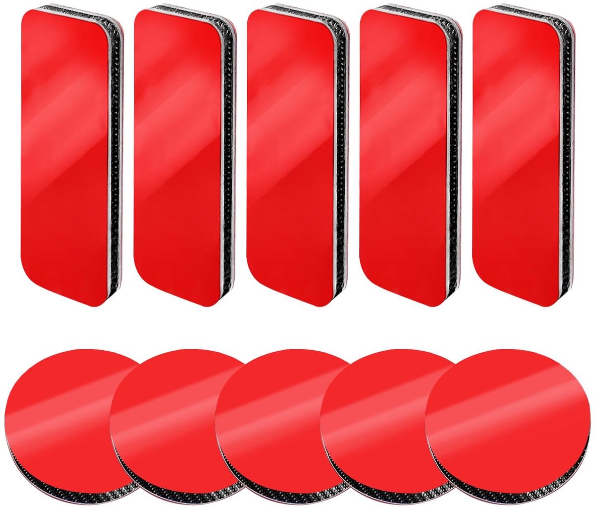 aladdien - Lijmstrips - 10 Paar - Waterdicht - Warmtebestendig - Ronde en Vierkante Plakpads - Voor Binnen en Buiten - Zwart