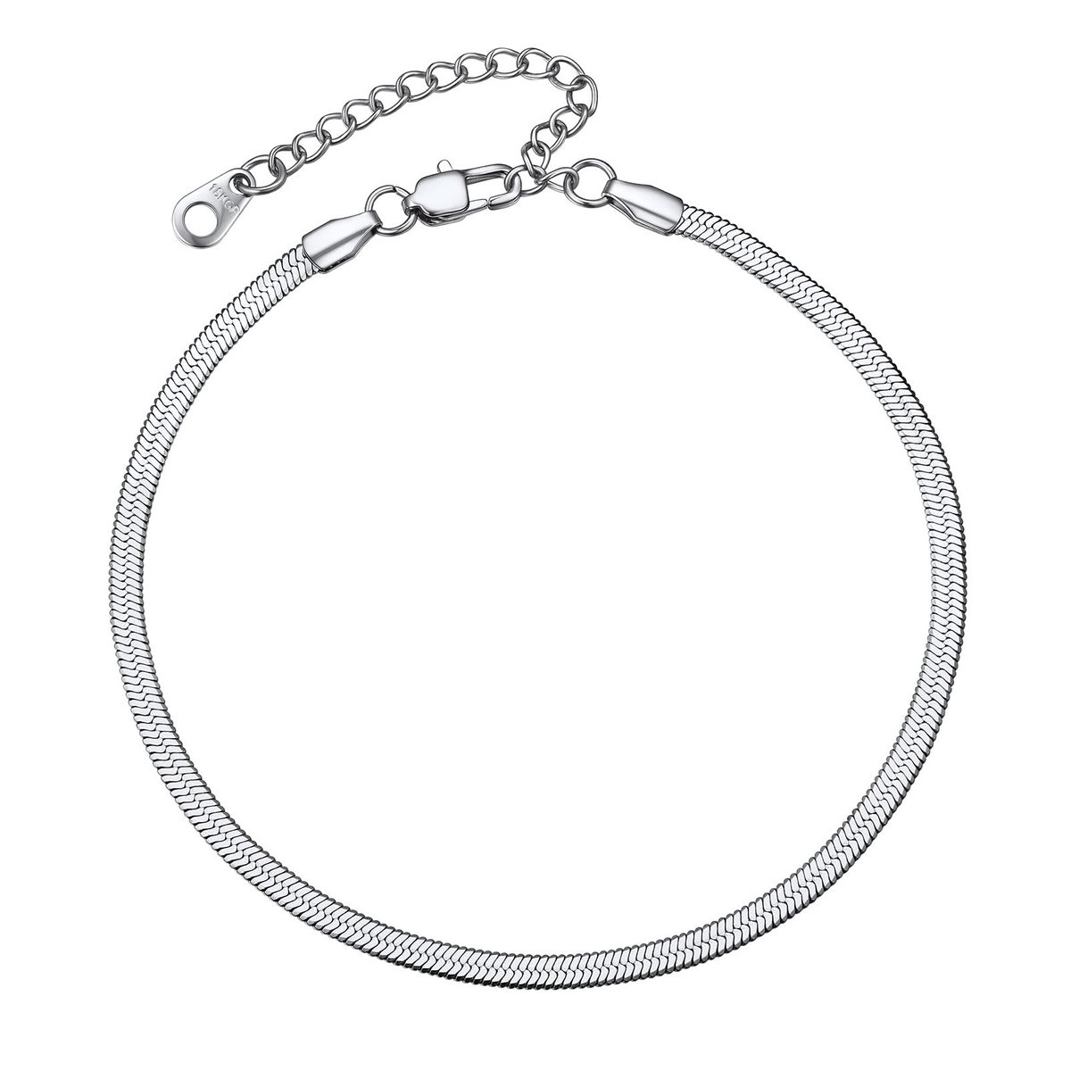 PROSTEEL Enkelbandje Dames Spiegels RVS 22+5cm/3mm Voetarmband