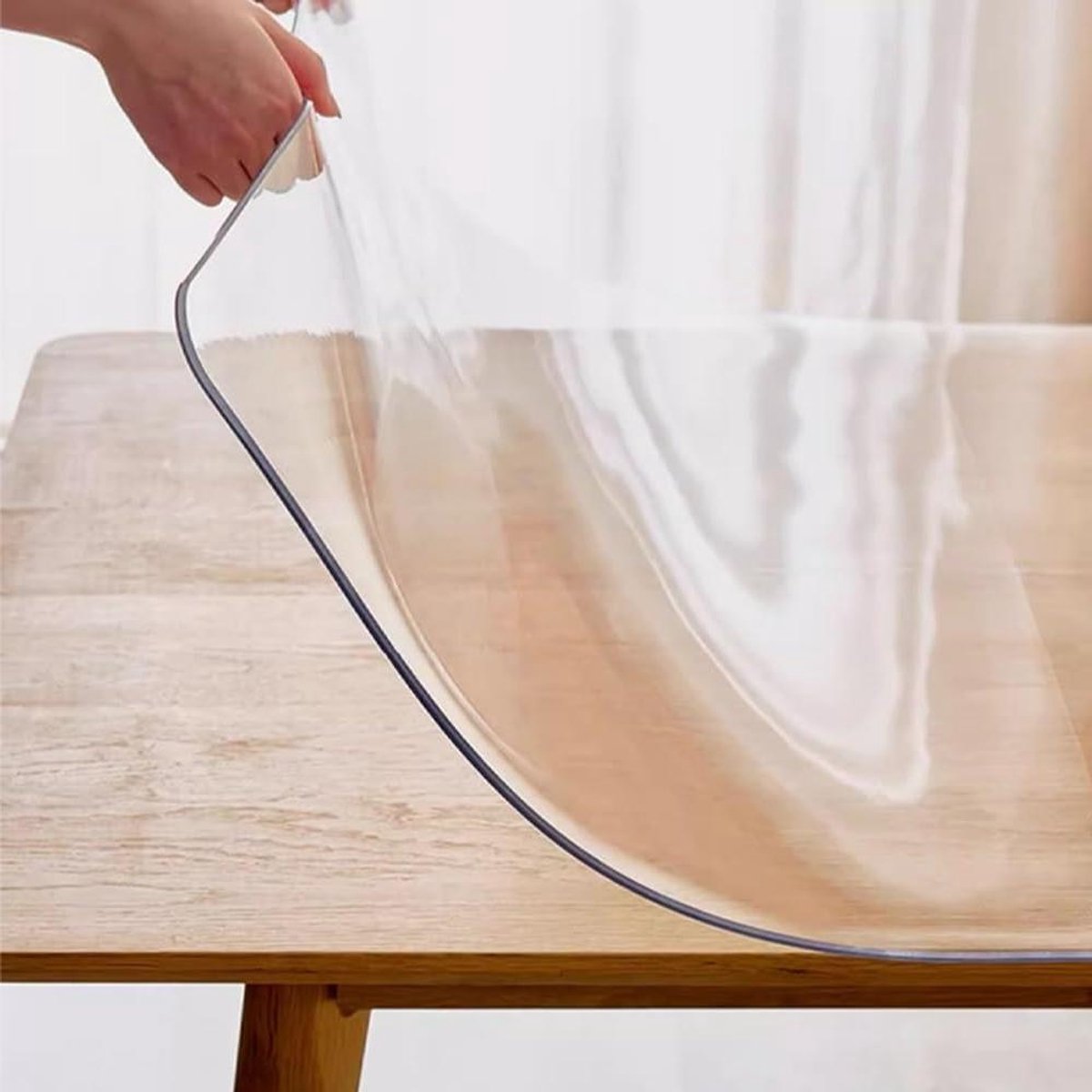 Doorzichtig Tafelzeil - Beschermhoes Plastic - Tafel Beschermen - Antislip Achterkant - 120x240cm - Transparant