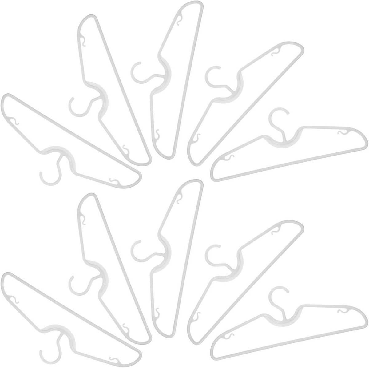 Kledinghangers - Antislip Hangers - Kast Organiseren - Ruimtebesparend Ontwerp - 10 Stuks - Wit